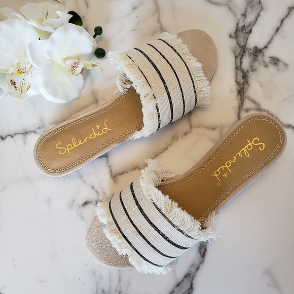 Splendid Shoes - Spendid | Baldwyn Striped Fringe Slides